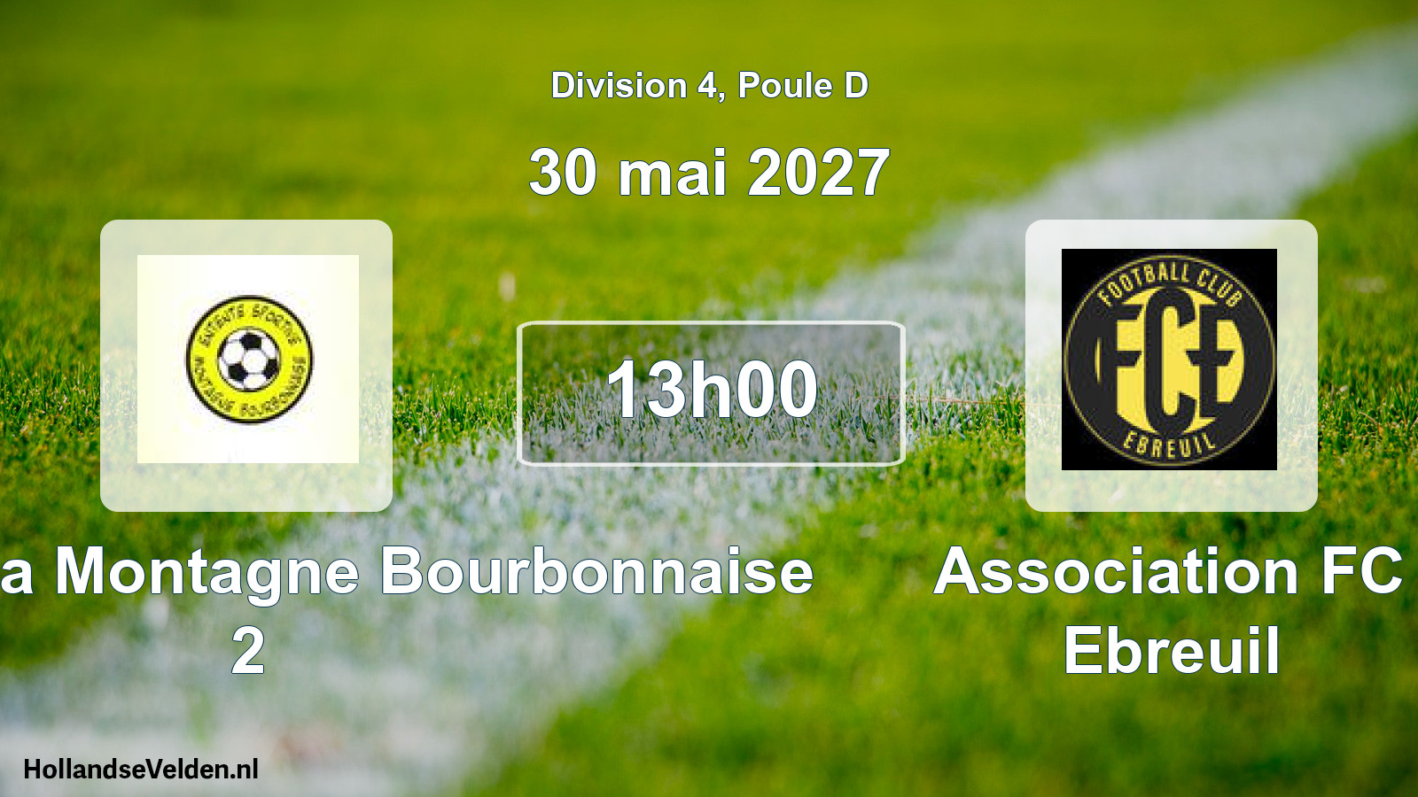 Match programmé: Ent.S. de la Montagne Bourbonnaise 2 - Association FC Ebreuil (30 mai 2027)