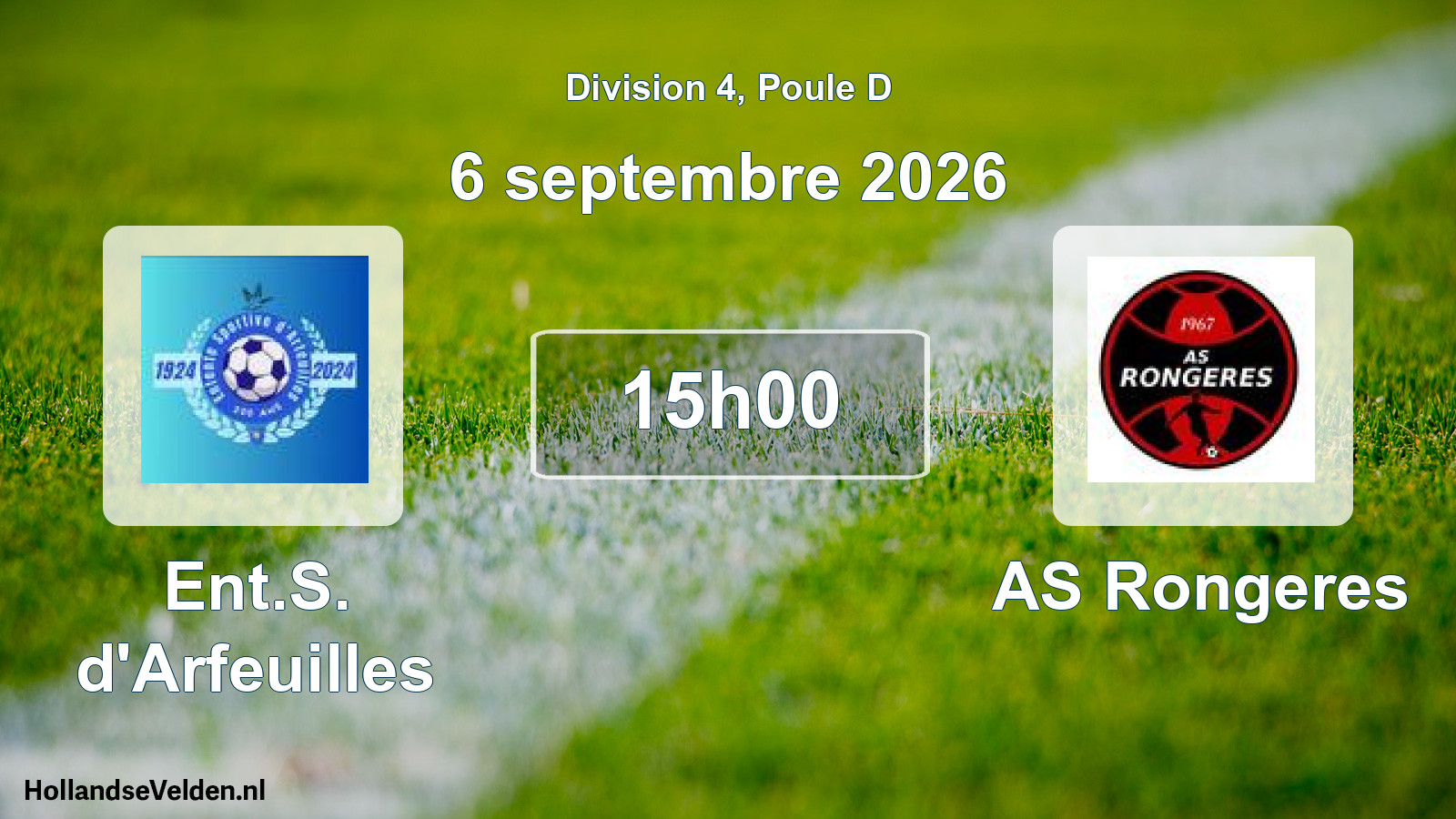 Scheduled Match: Ent.S. d'Arfeuilles - AS Rongeres (6 September 2026)