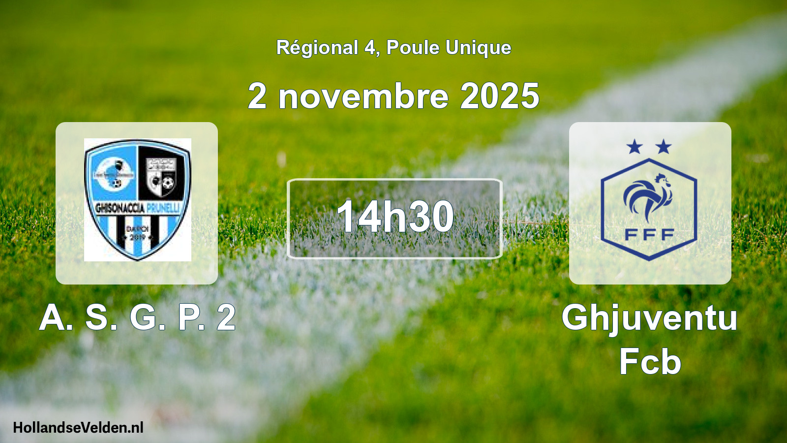 Geplande wedstrijd: A. S. G. P. 2 - Ghjuventu Fcb (2 novembre 2025)