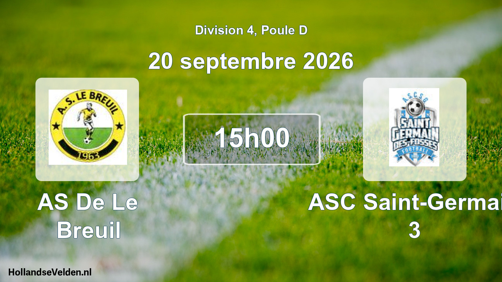 Scheduled Match: AS De Le Breuil - ASC Saint-Germain 3 (20 September 2026)