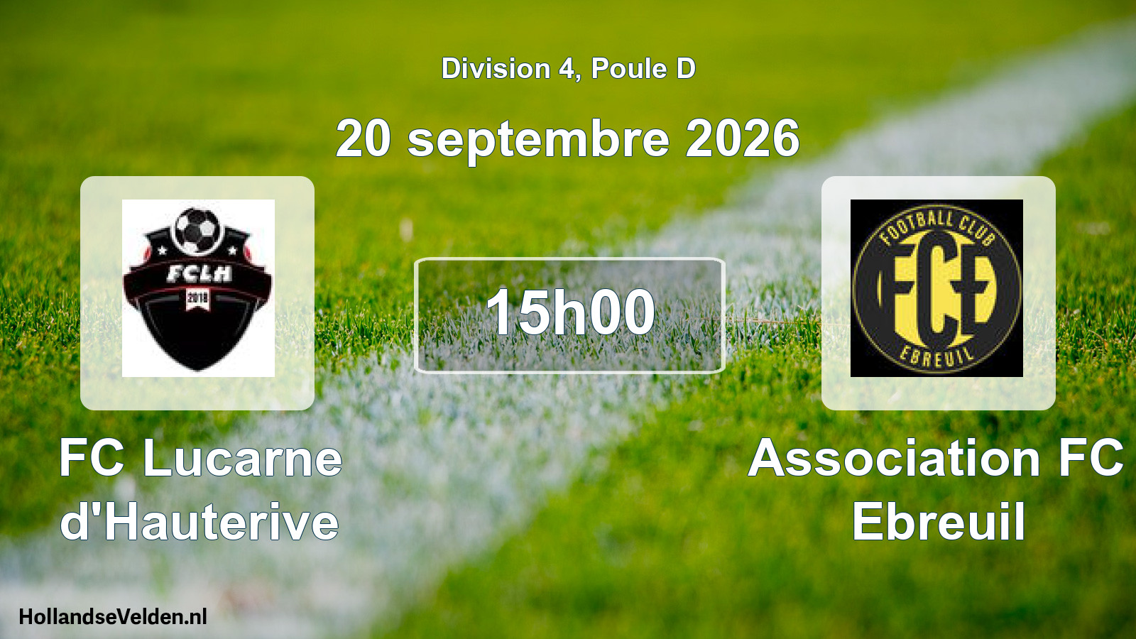 Match programmé: FC Lucarne d'Hauterive - Association FC Ebreuil (20 septembre 2026)