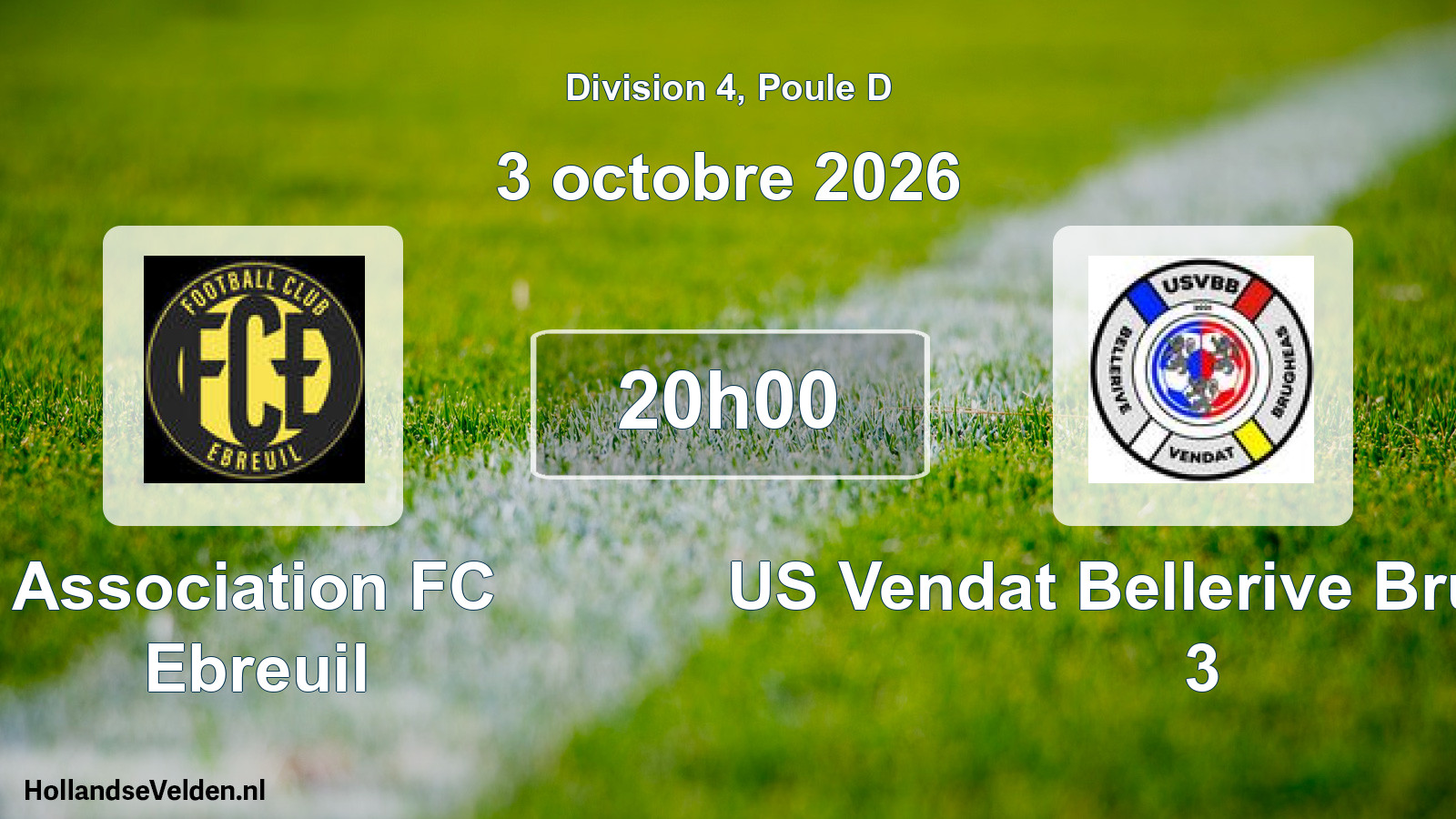 Match programmé: Association FC Ebreuil - US Vendat Bellerive Brugheas 3 (3 octobre 2026)