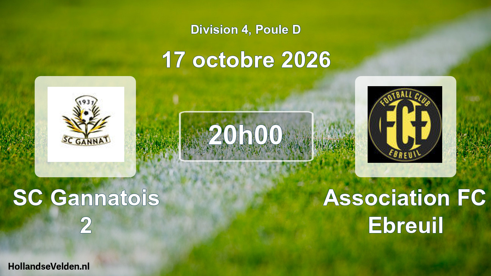 Match programmé: SC Gannatois 2 - Association FC Ebreuil (17 octobre 2026)