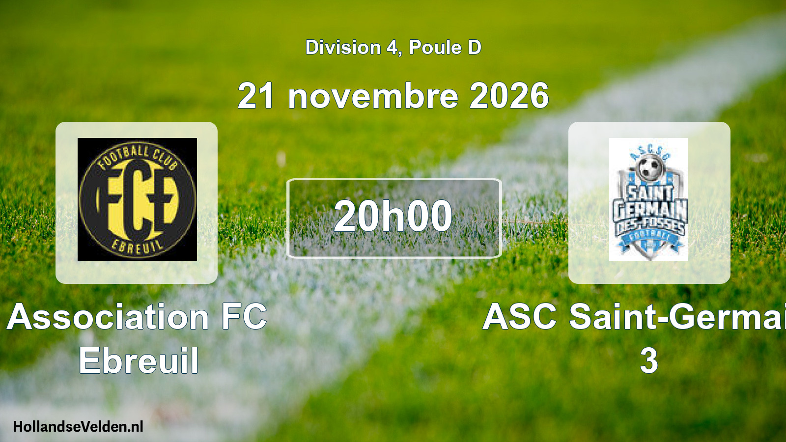 Match programmé: Association FC Ebreuil - ASC Saint-Germain 3 (21 novembre 2026)
