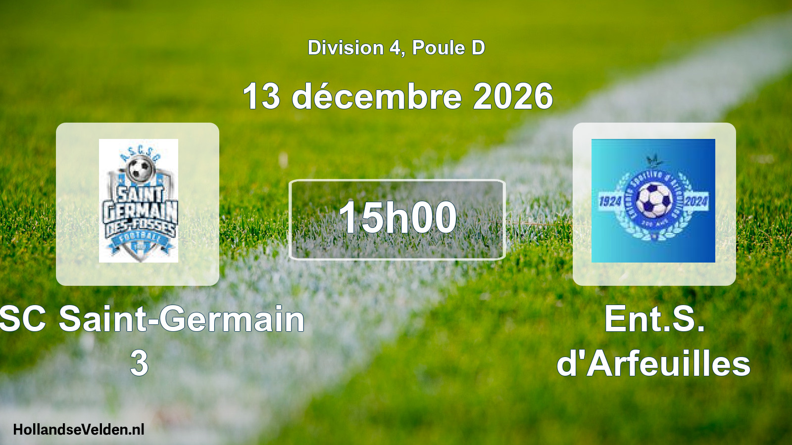 Match programmé: ASC Saint-Germain 3 - Ent.S. d'Arfeuilles (13 décembre 2026)