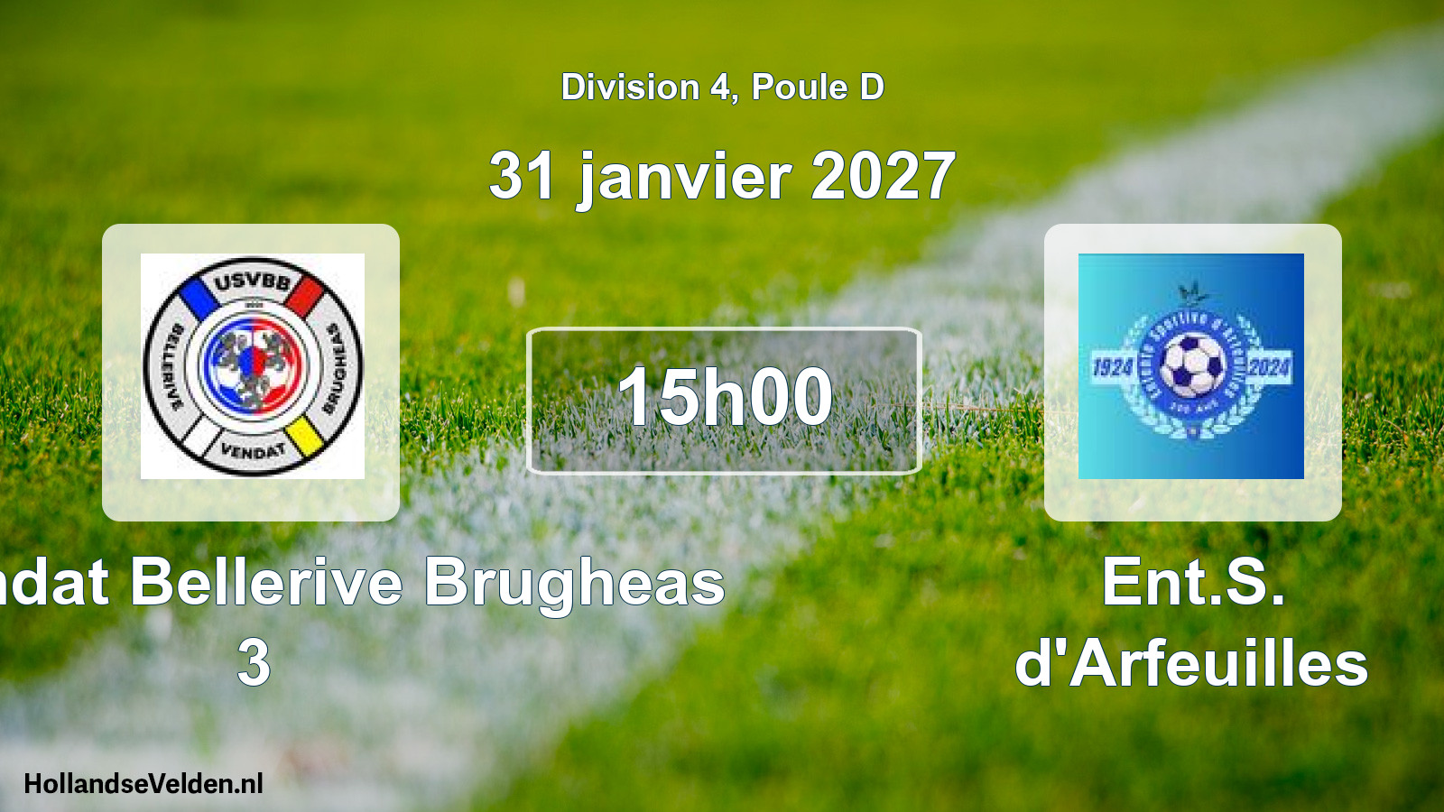 Match programmé: US Vendat Bellerive Brugheas 3 - Ent.S. d'Arfeuilles (31 janvier 2027)
