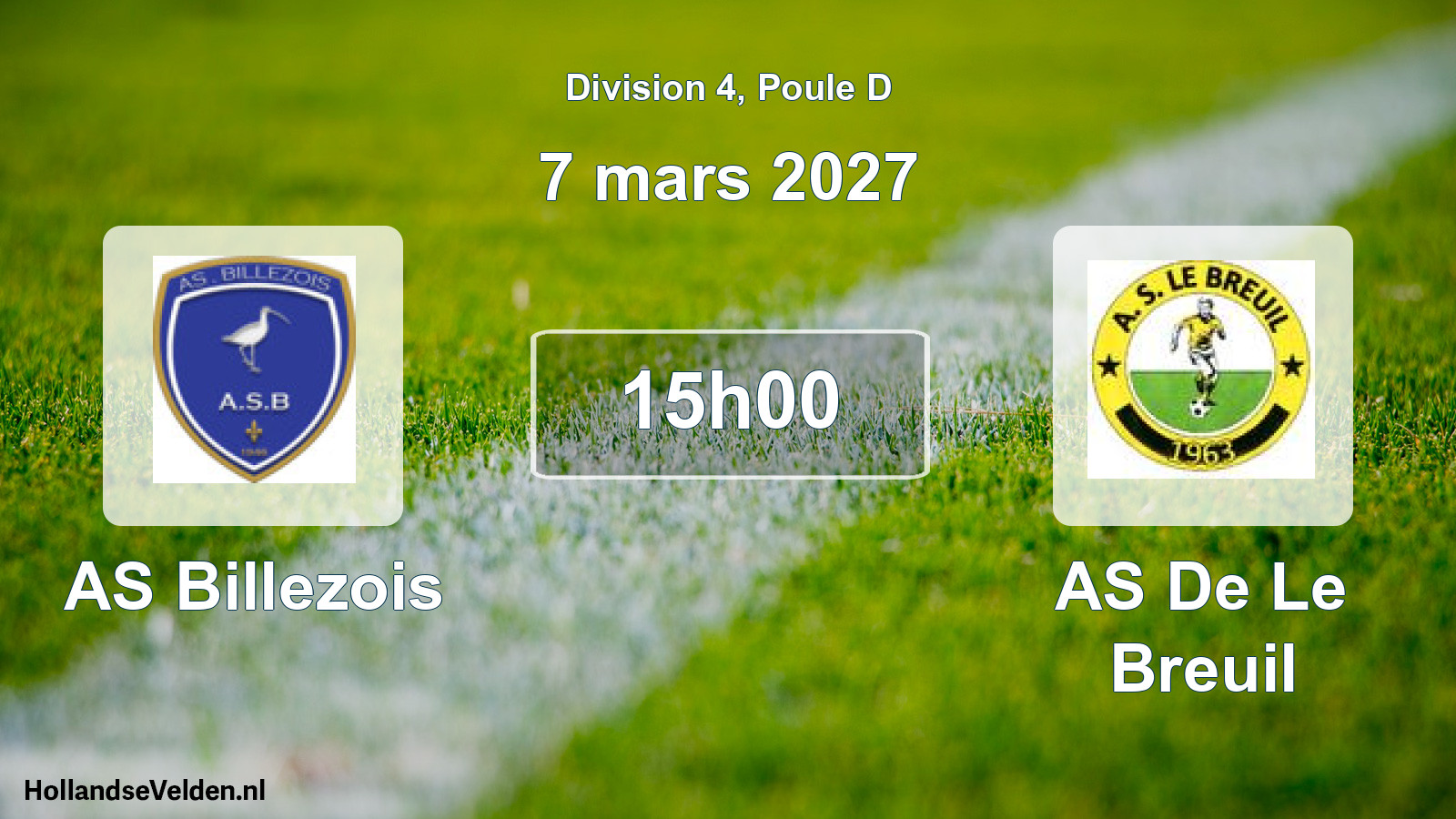 Match programmé: AS Billezois - AS De Le Breuil (7 mars 2027)