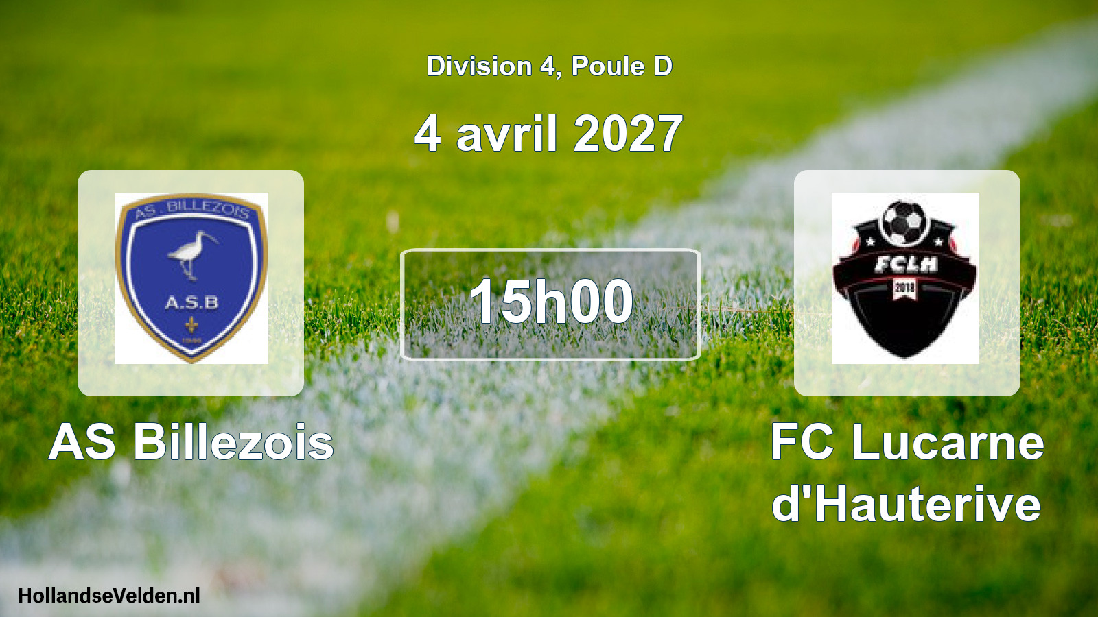Match programmé: AS Billezois - FC Lucarne d'Hauterive (4 avril 2027)