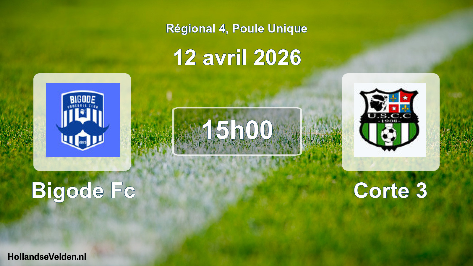Geplande wedstrijd: Bigode Fc - Corte 3 (12 april 2026)