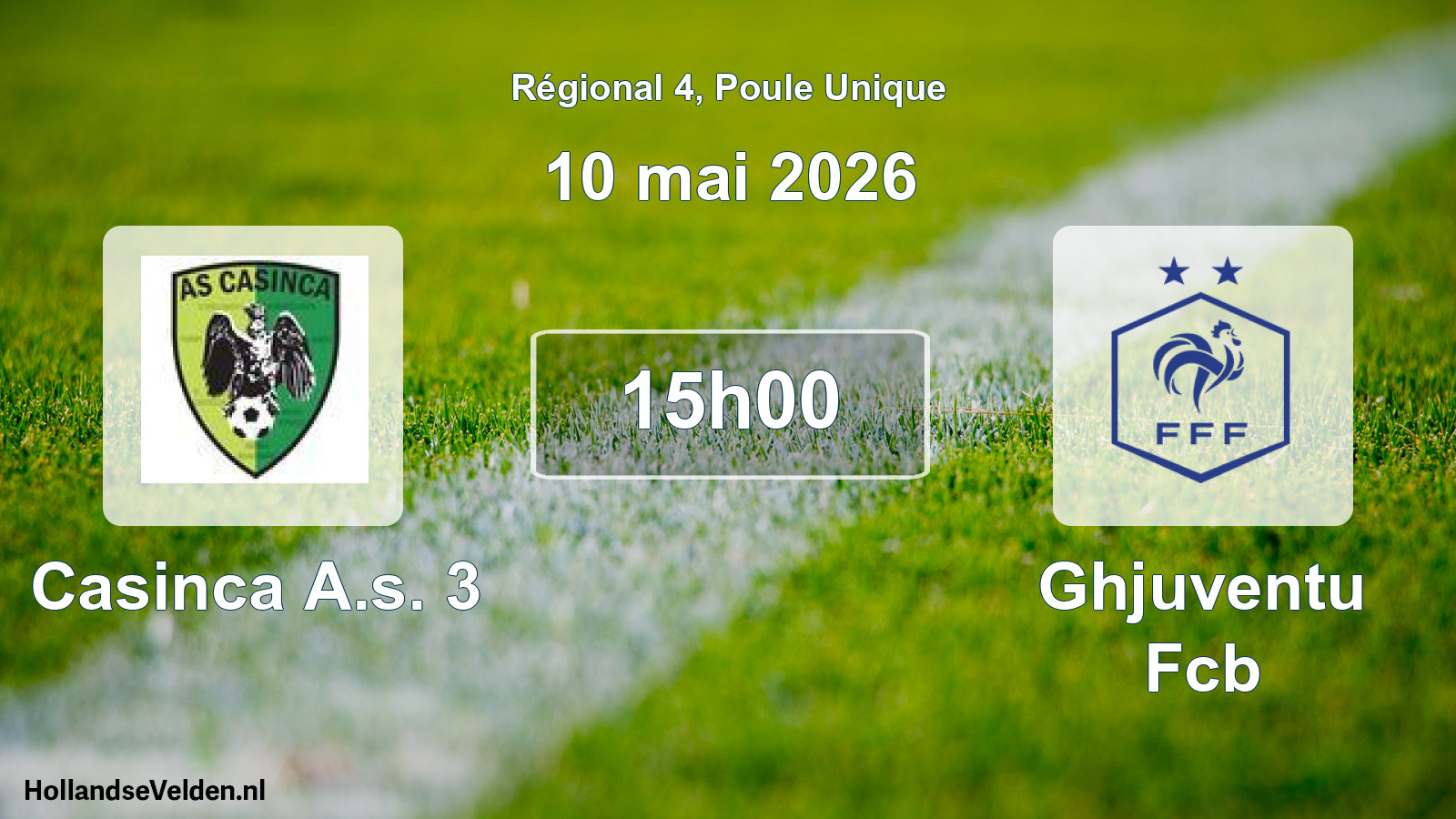 Geplande wedstrijd: Casinca A.s. 3 - Ghjuventu Fcb (10 mai 2026)