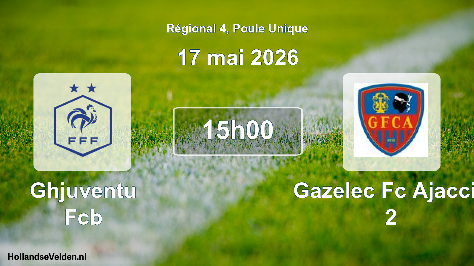 Geplande wedstrijd: Ghjuventu Fcb - Gazelec Fc Ajaccio 2 (17 mei 2026)