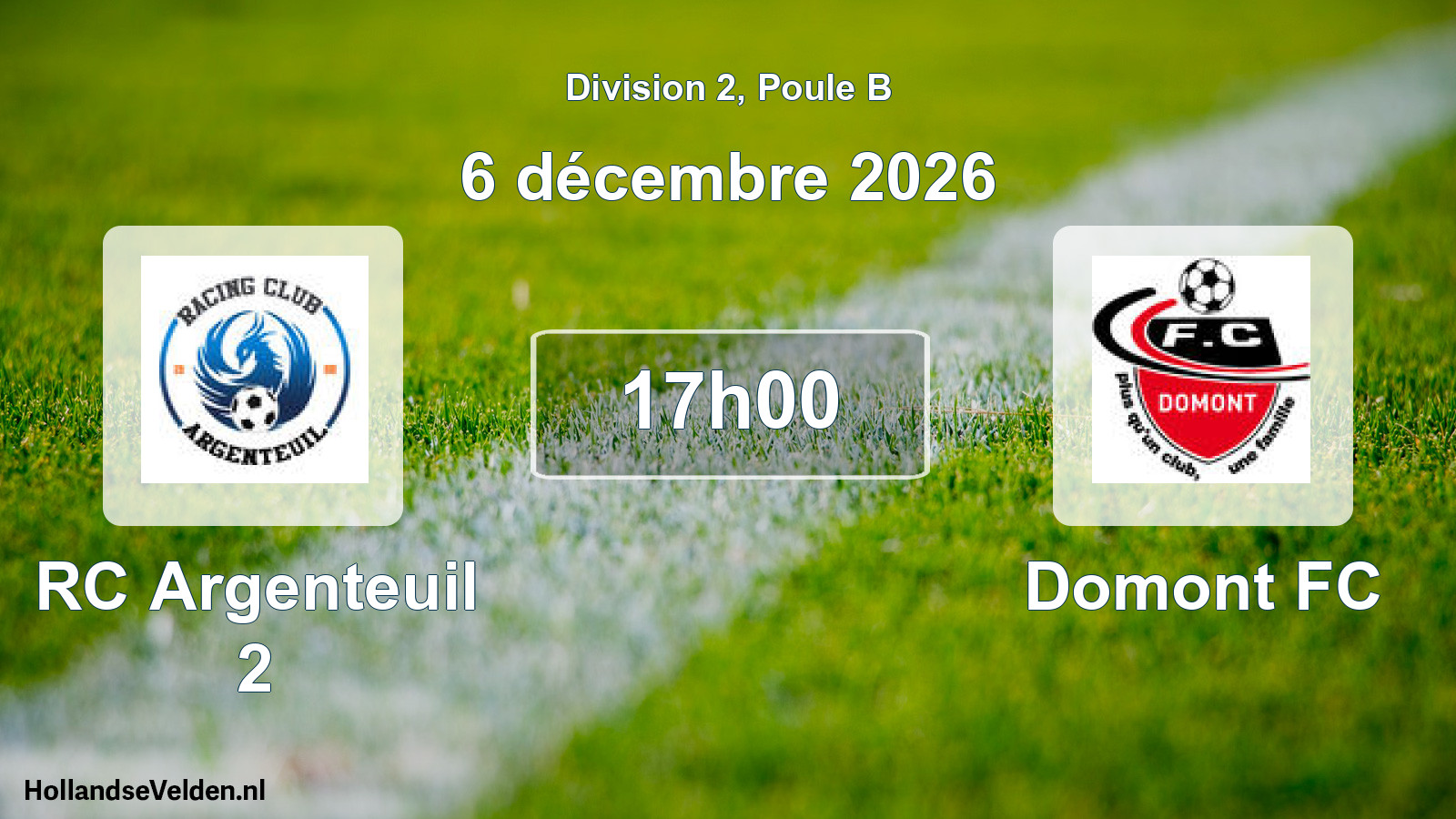 Scheduled Match: RC Argenteuil 2 - Domont FC (6 December 2026)
