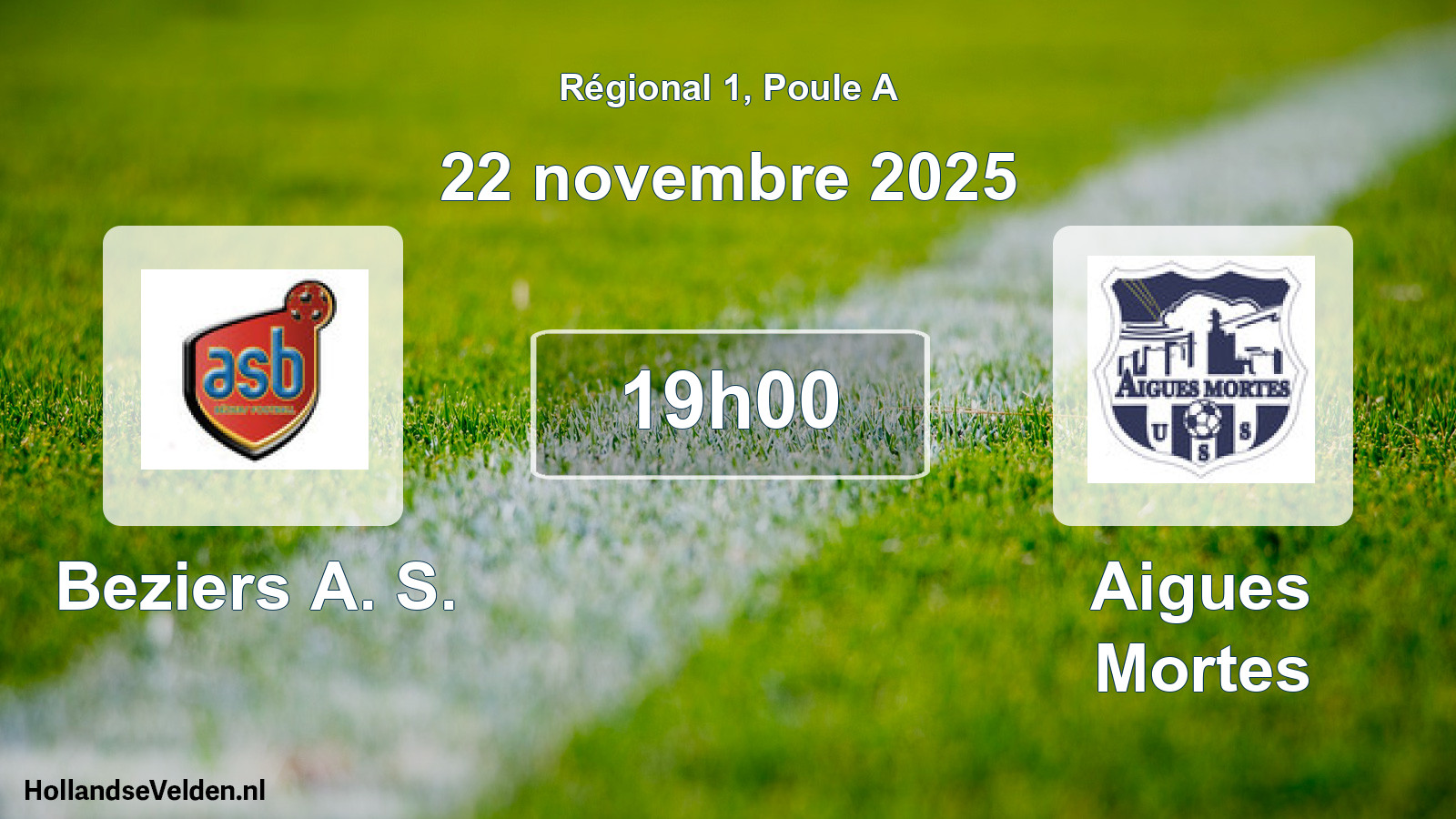 Scheduled Match: Beziers A. S. - Aigues Mortes (22 November 2025)
