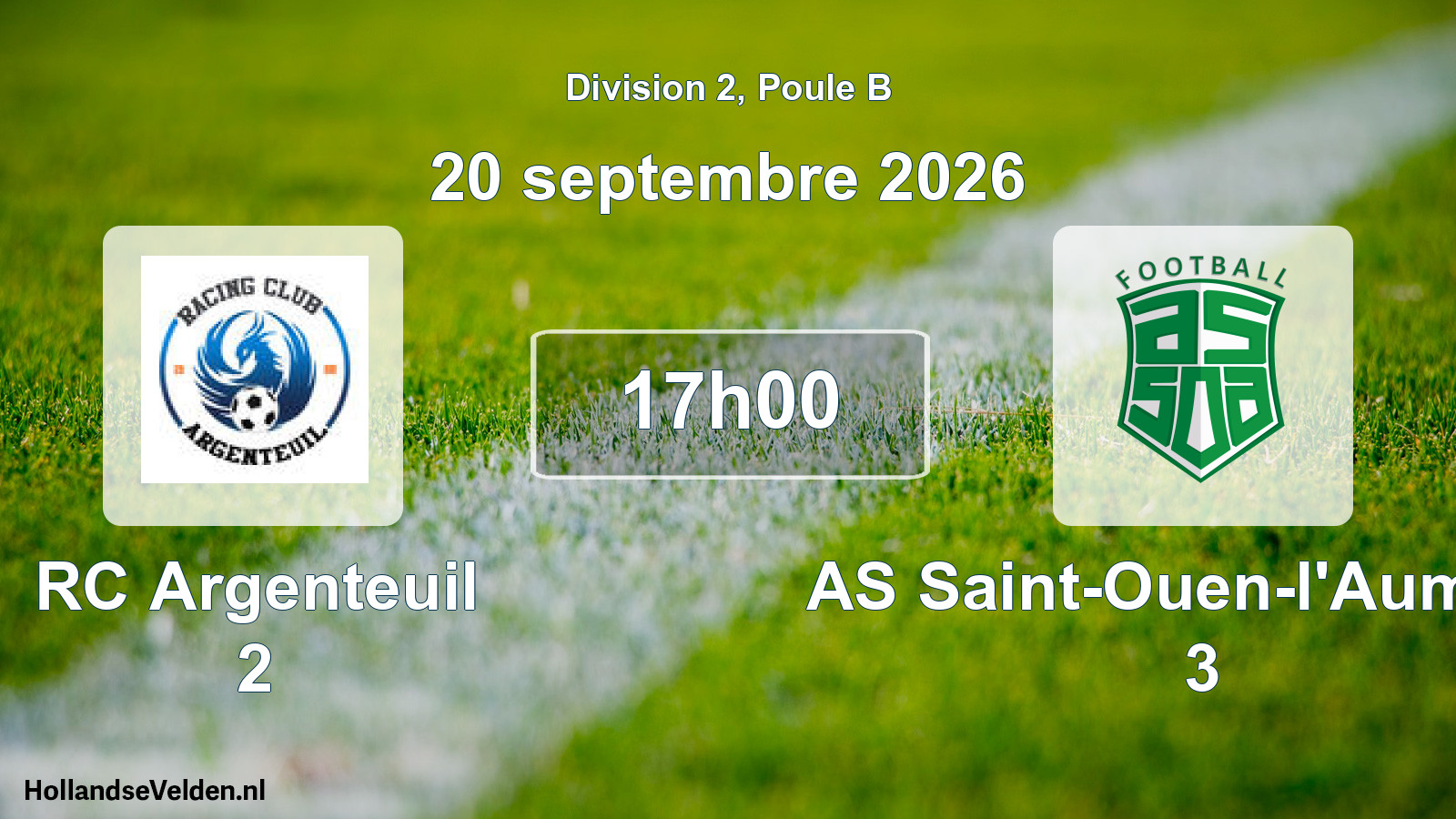 Scheduled Match: RC Argenteuil 2 - AS Saint-Ouen-l'Aumône 3 (20 September 2026)
