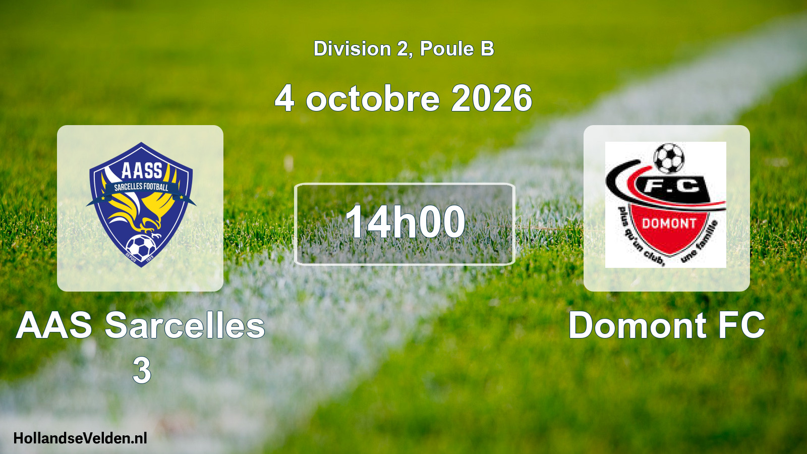 Scheduled Match: AAS Sarcelles 3 - Domont FC (4 October 2026)