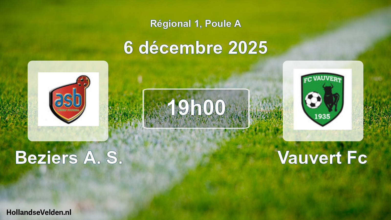Geplande wedstrijd: Beziers A. S. - Vauvert Fc (6 décembre 2025)