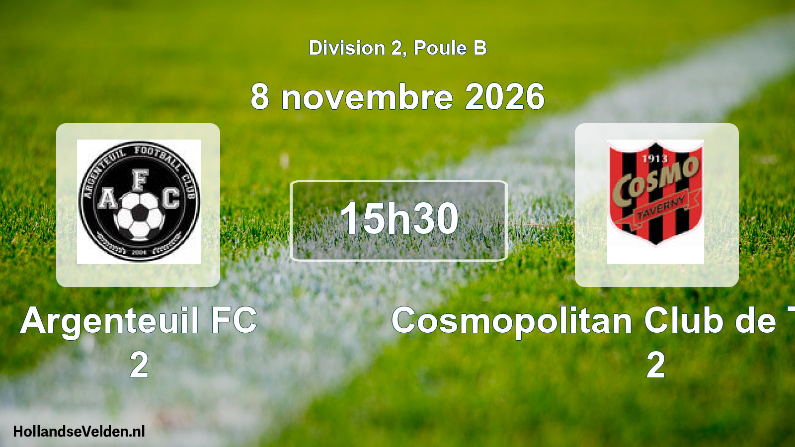 Scheduled Match: Argenteuil FC 2 - Cosmopolitan Club de Taverny 2 (8 November 2026)