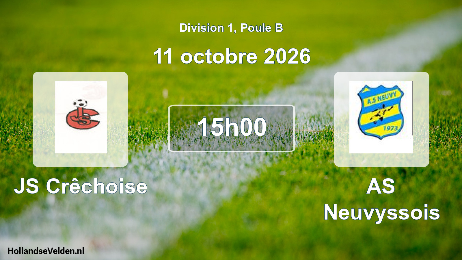 Match programmé: JS Crêchoise - AS Neuvyssois (11 octobre 2026)