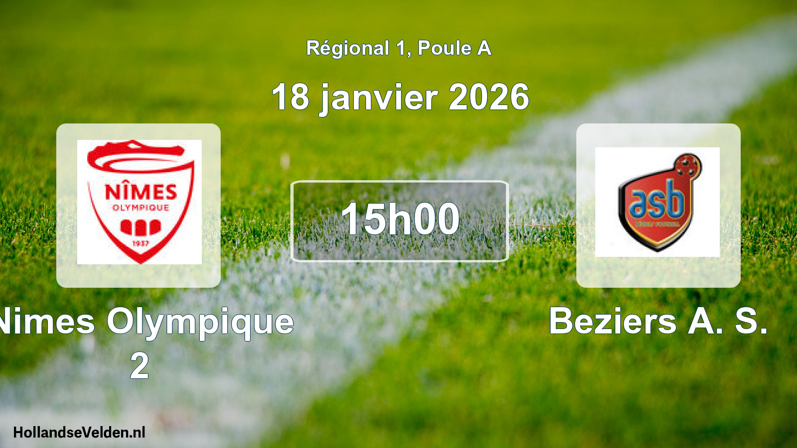 Geplande wedstrijd: Nimes Olympique 2 - Beziers A. S. (18 januari 2026)