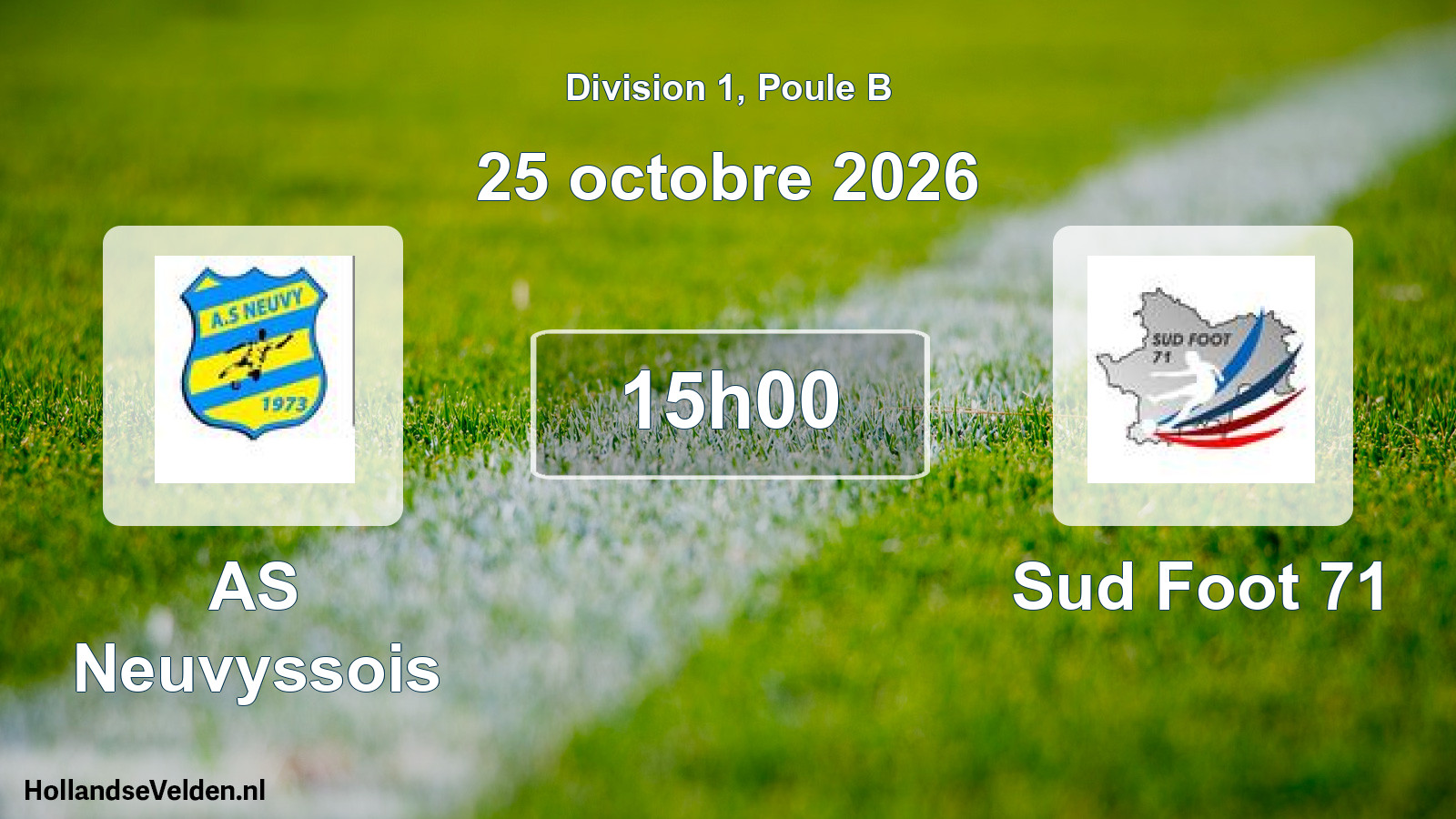 Scheduled Match: AS Neuvyssois - Sud Foot 71 (25 October 2026)