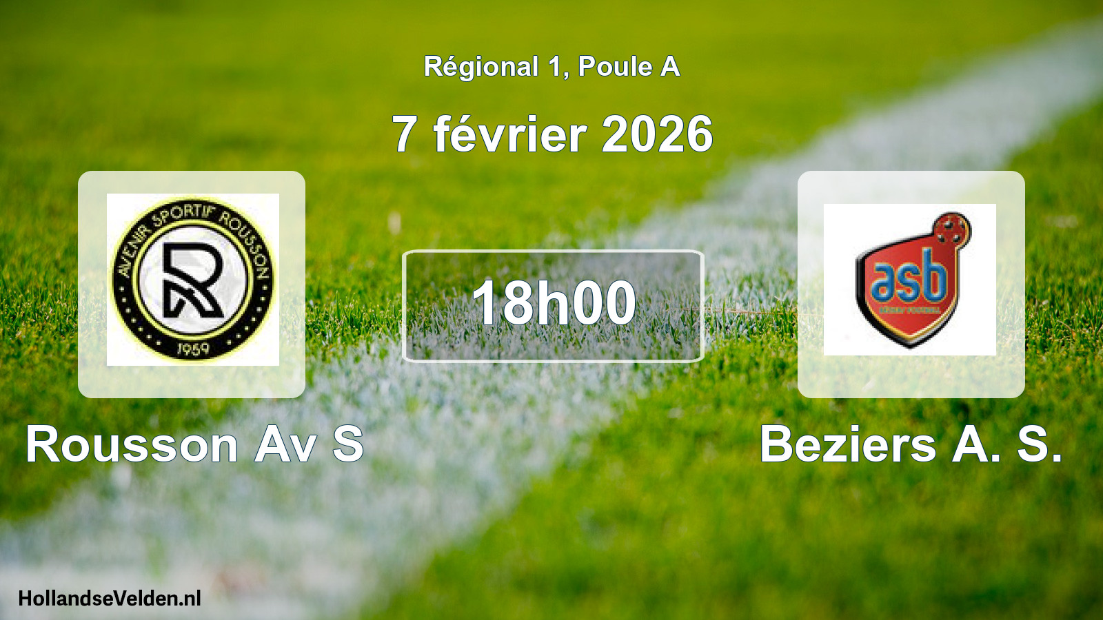 Geplande wedstrijd: Rousson Av S - Beziers A. S. (7 février 2026)