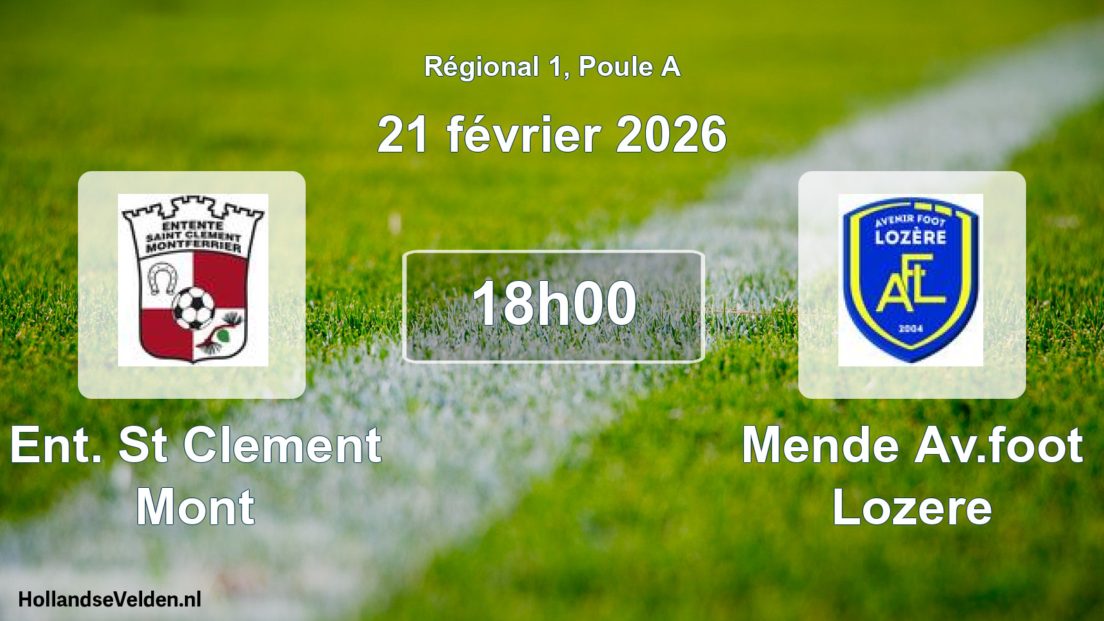 Scheduled Match: Ent. St Clement Mont - Mende Av.foot Lozere (21 February 2026)