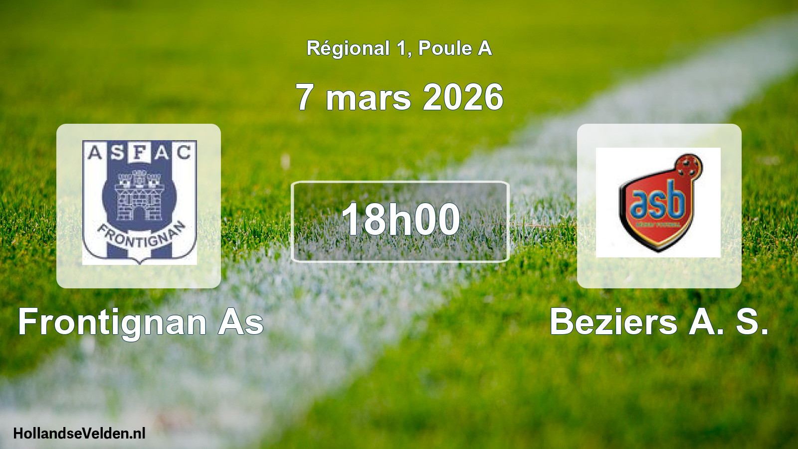 Geplande wedstrijd: Frontignan As - Beziers A. S. (7 mars 2026)