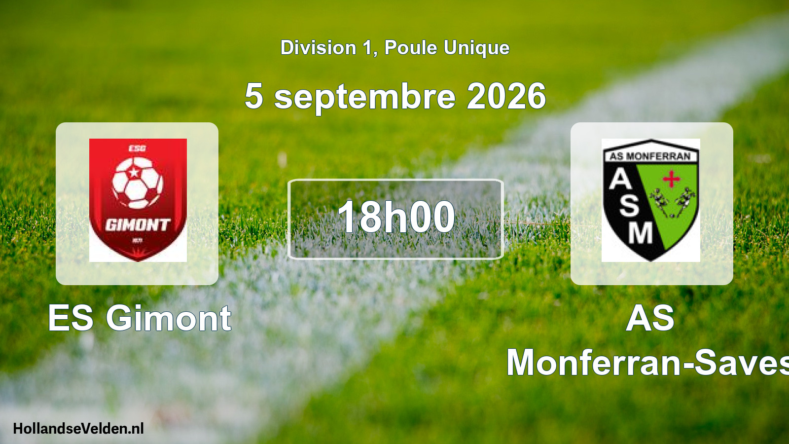 Match programmé: ES Gimont - AS Monferran-Saves (5 septembre 2026)