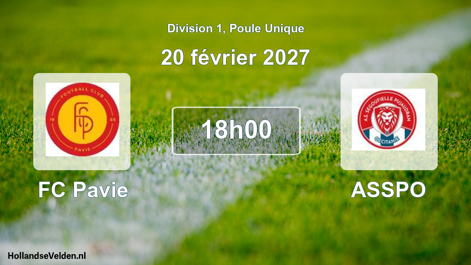 Match programmé: FC Pavie - ASSPO (20 février 2027)