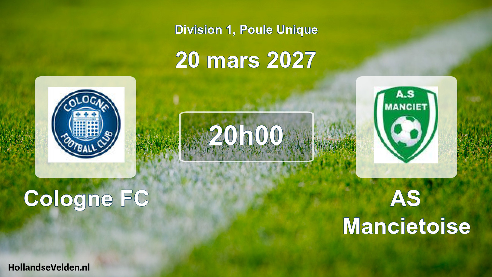 Scheduled Match: Cologne FC - AS Mancietoise (20 March 2027)
