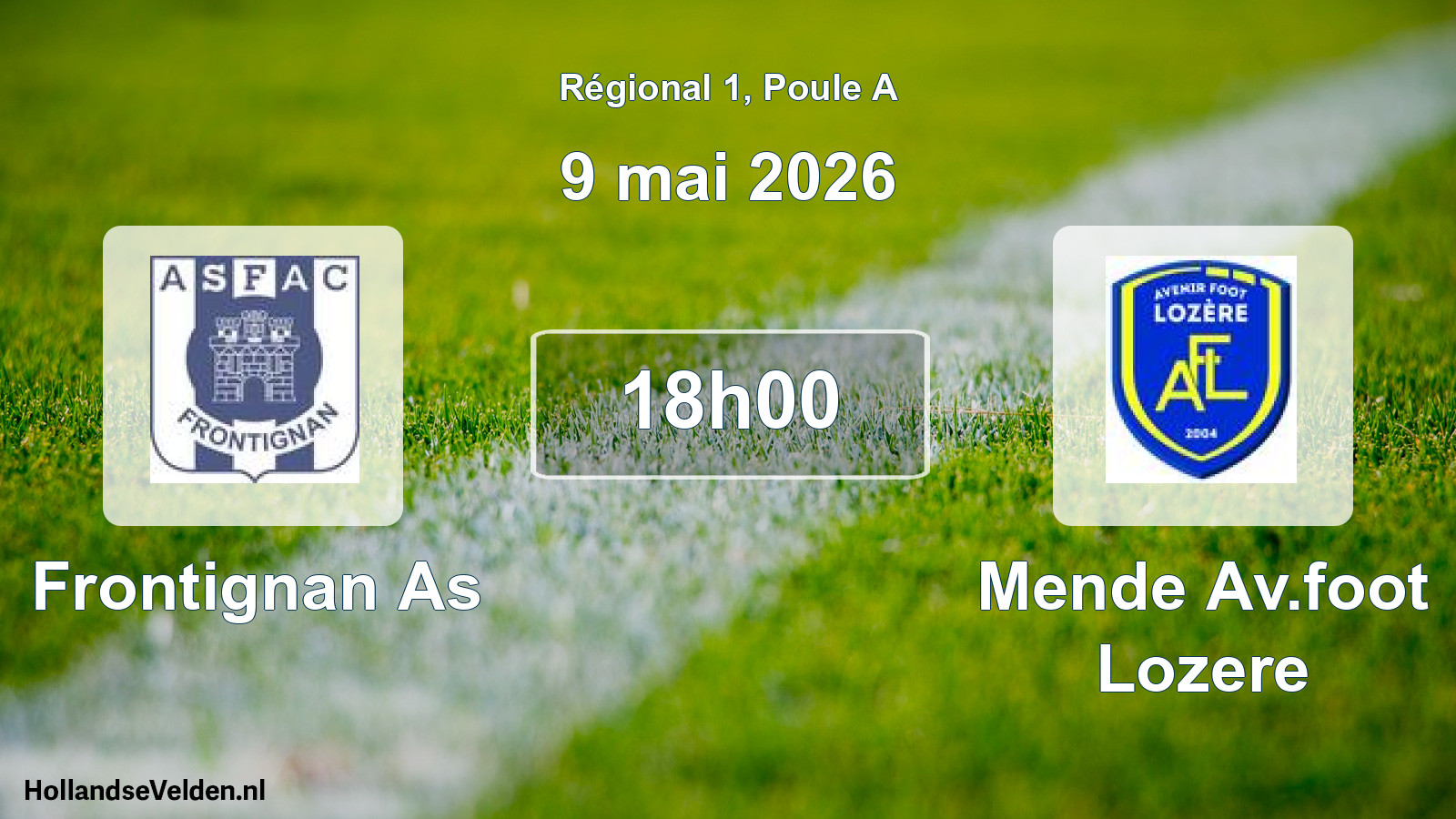 Geplande wedstrijd: Frontignan As - Mende Av.foot Lozere (9 mai 2026)