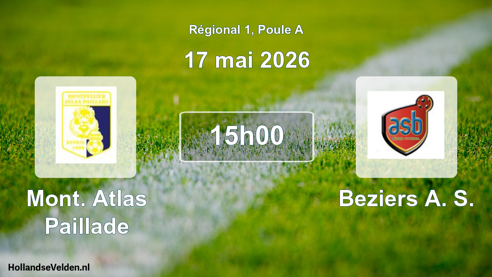 Geplande wedstrijd: Mont. Atlas Paillade - Beziers A. S. (17 mei 2026)