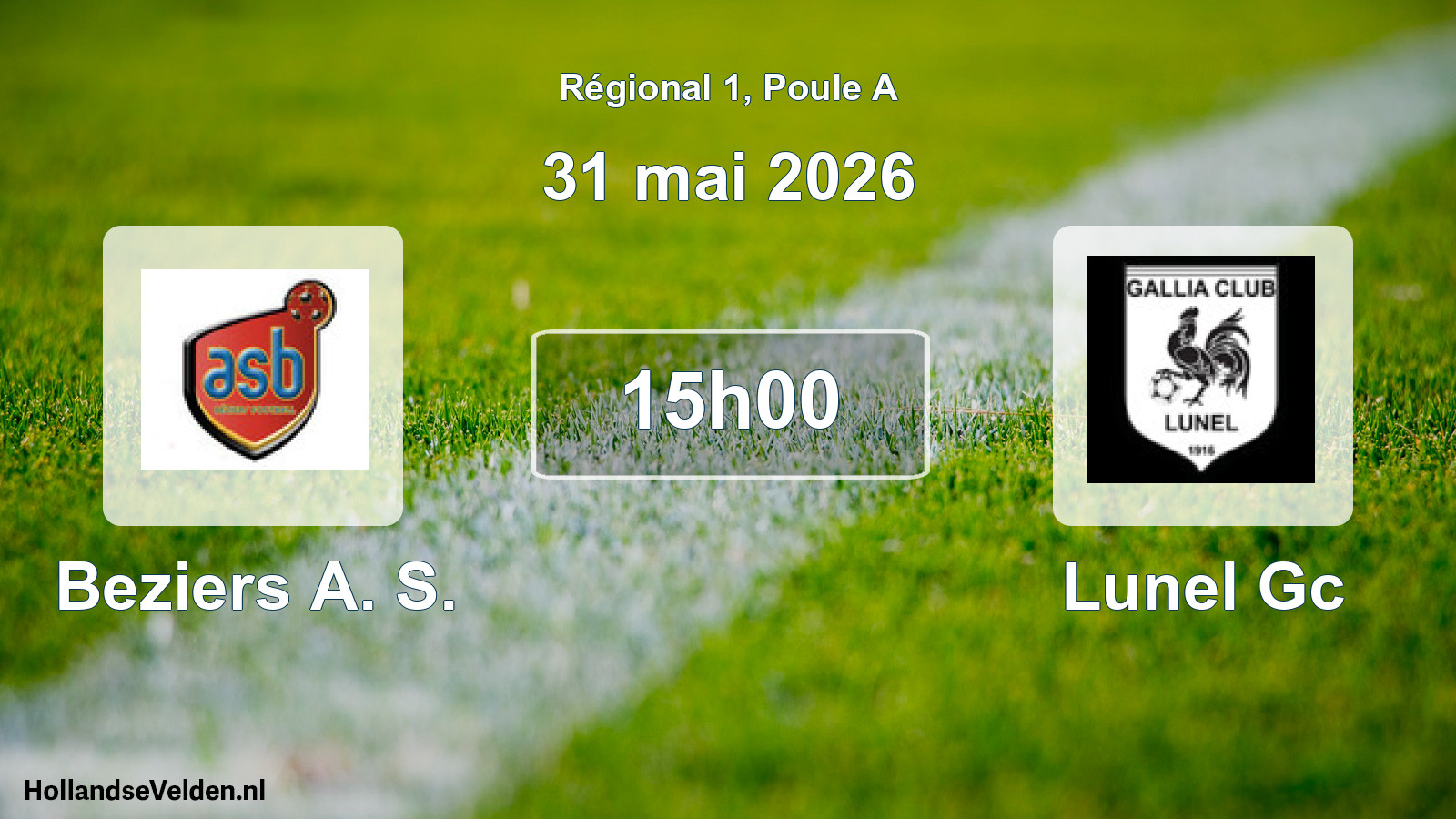 Geplande wedstrijd: Beziers A. S. - Lunel Gc (31 mai 2026)