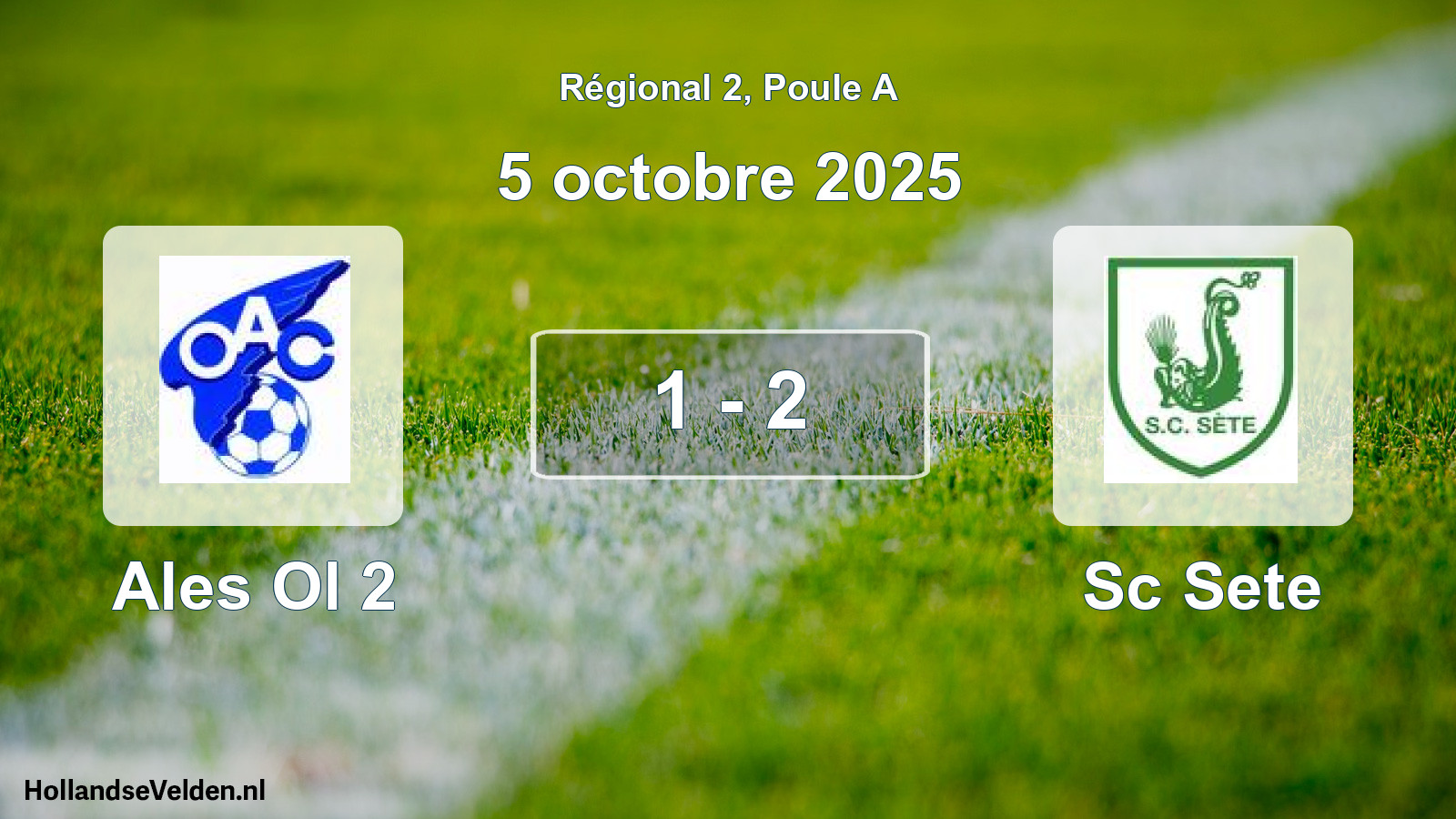 Gespeelde wedstrijd: Ales Ol 2 - Sc Sete 1 - 2 (5 octobre 2025)