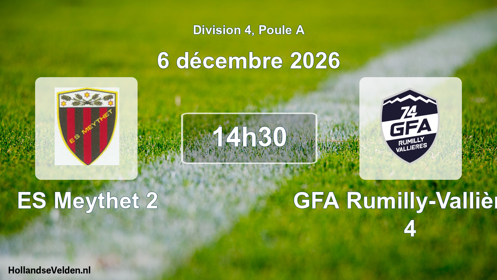 Match programmé: ES Meythet 2 - GFA Rumilly-Vallières 4 (6 décembre 2026)