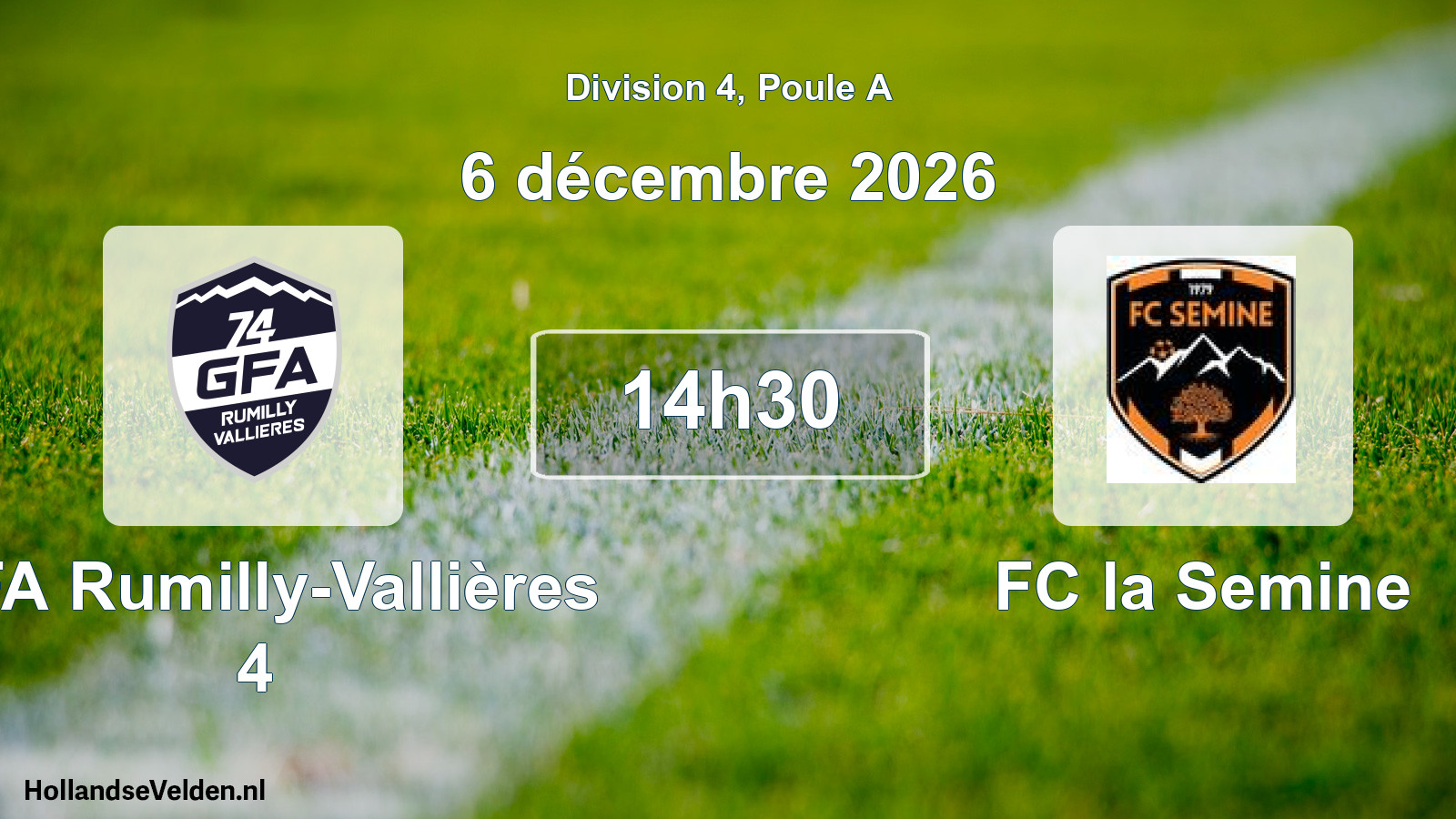 Scheduled Match: GFA Rumilly-Vallières 4 - FC la Semine (6 December 2026)