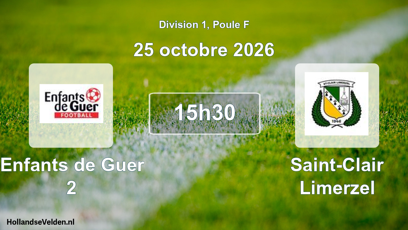 Match programmé: Enfants de Guer 2 - Saint-Clair Limerzel (25 octobre 2026)
