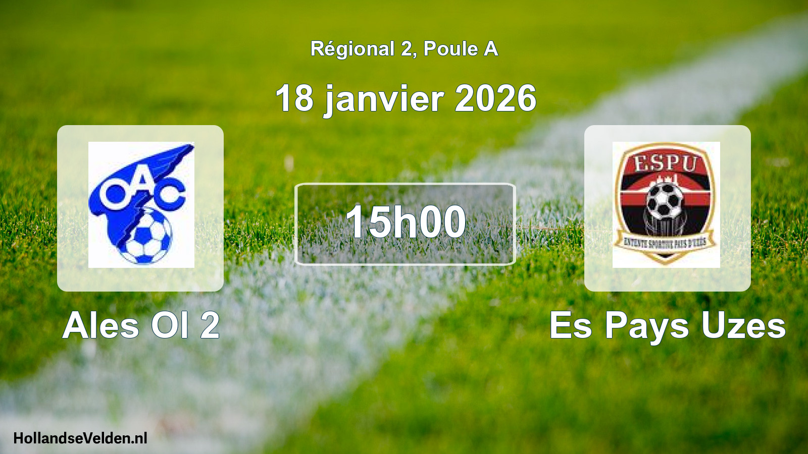 Geplande wedstrijd: Ales Ol 2 - Es Pays Uzes (18 januari 2026)