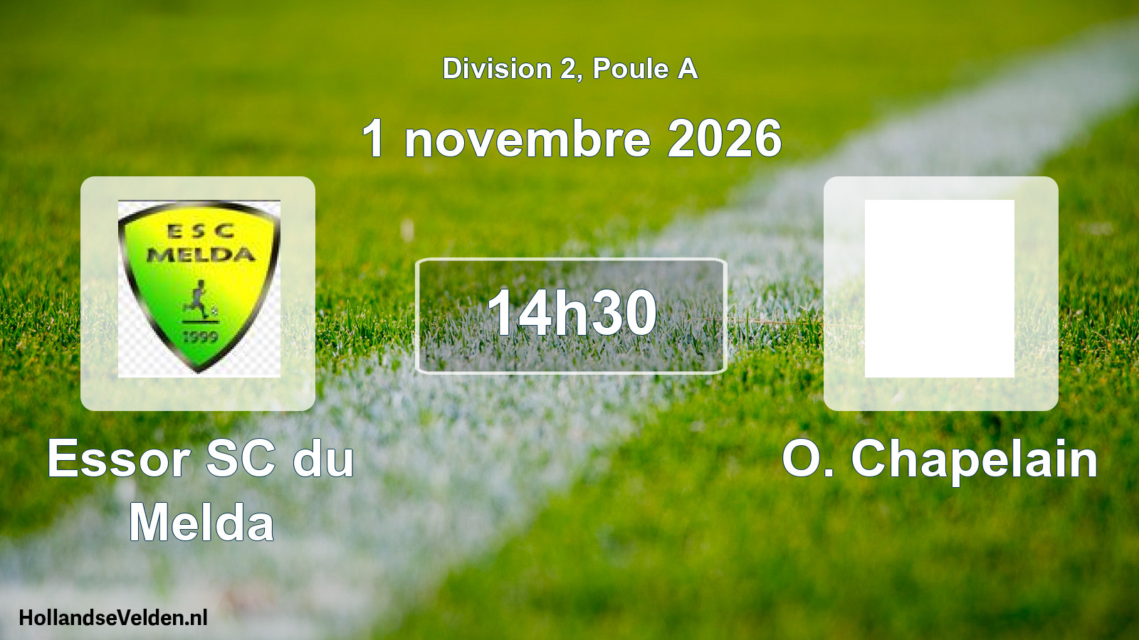 Match programmé: Essor SC du Melda - O. Chapelain (1 novembre 2026)
