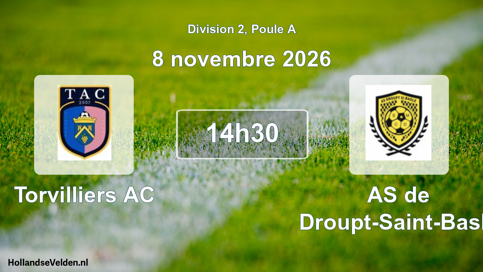 Match programmé: Torvilliers AC - AS de Droupt-Saint-Basle (8 novembre 2026)