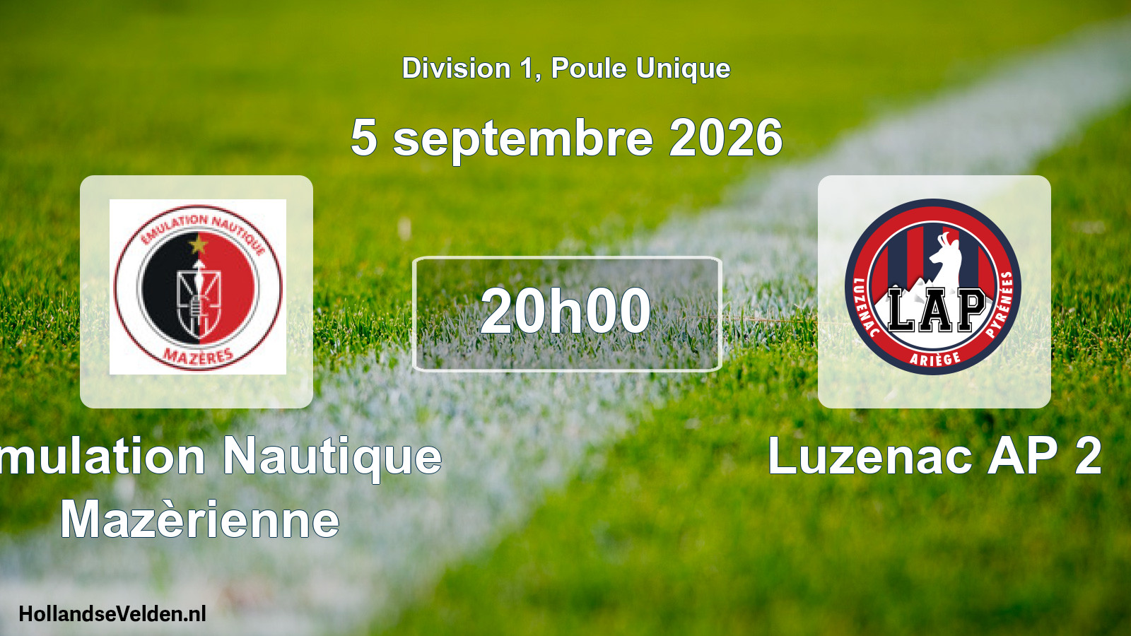 Match programmé: Émulation Nautique Mazèrienne - Luzenac AP 2 (5 septembre 2026)