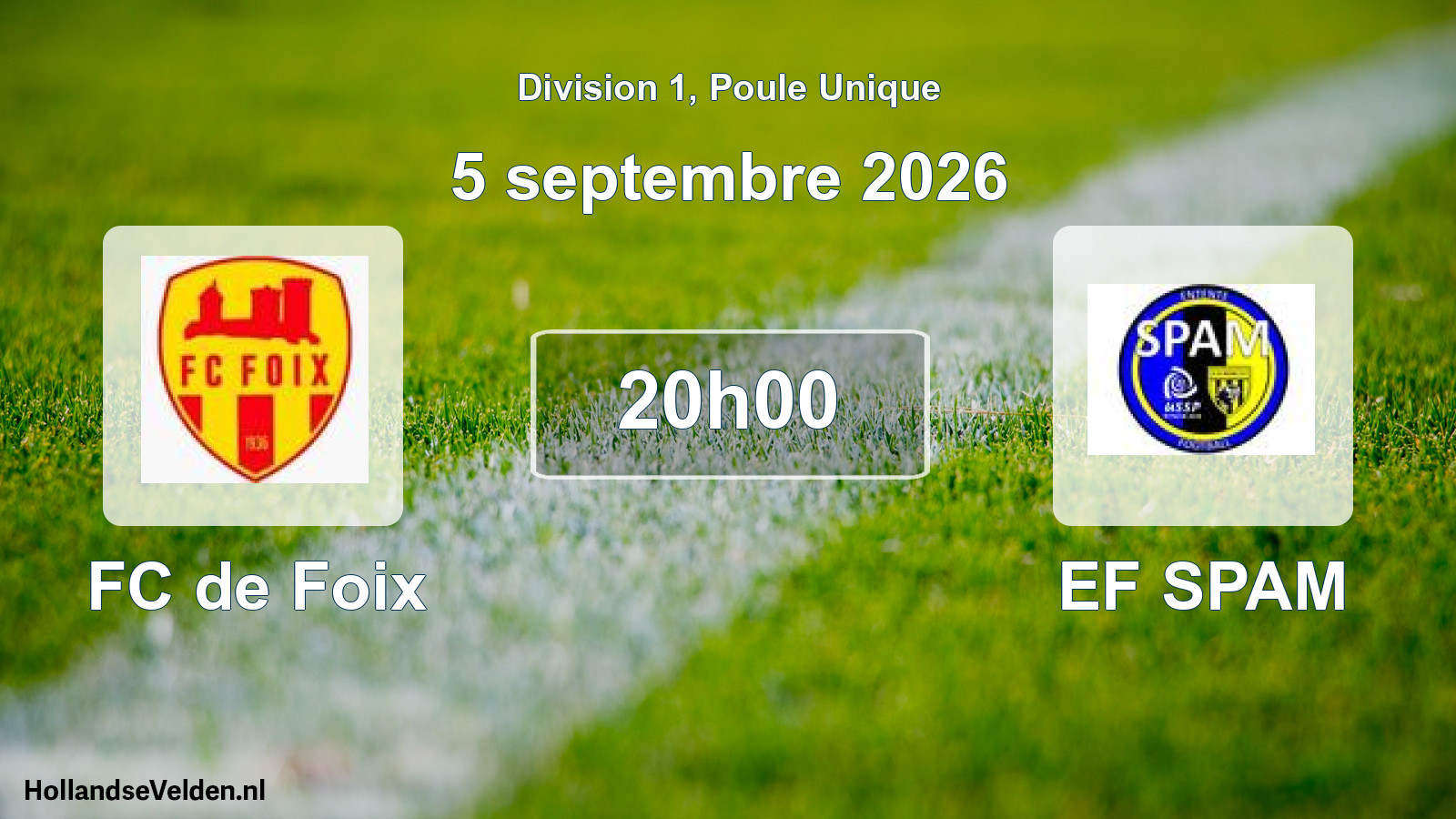 Match programmé: FC de Foix - EF SPAM (5 septembre 2026)