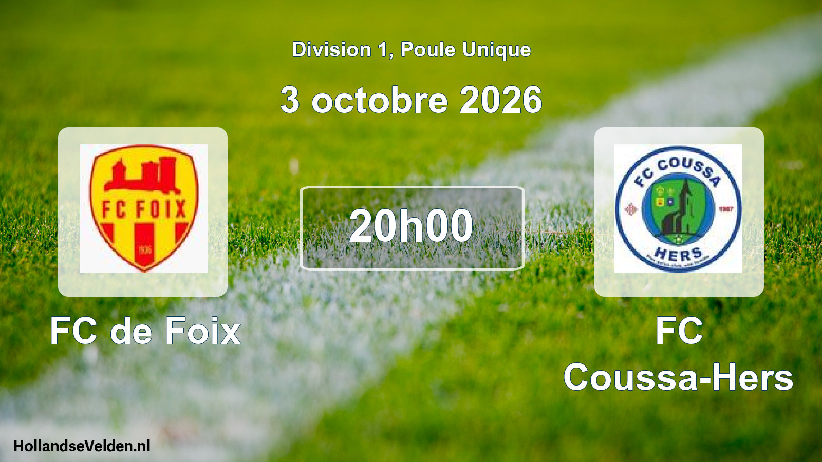 Match programmé: FC de Foix - FC Coussa-Hers (3 octobre 2026)