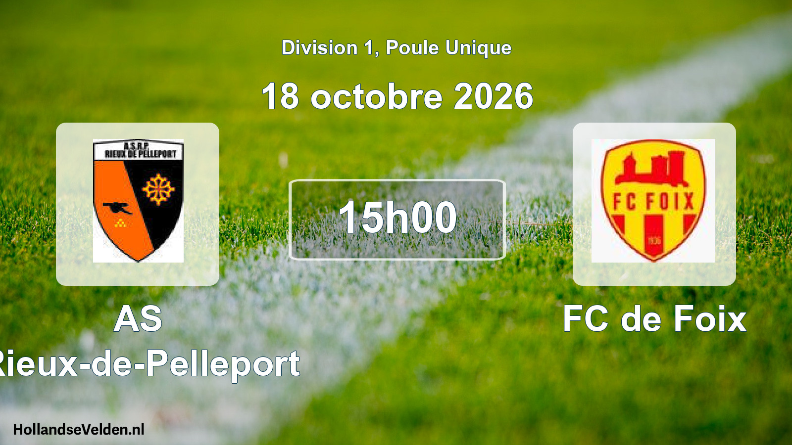 Match programmé: AS Rieux-de-Pelleport - FC de Foix (18 octobre 2026)