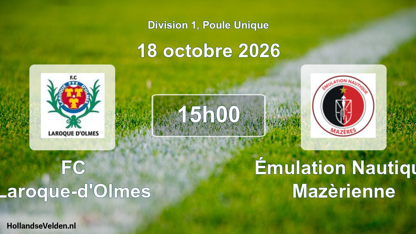 Scheduled Match: FC Laroque-d'Olmes - Émulation Nautique Mazèrienne (18 October 2026)