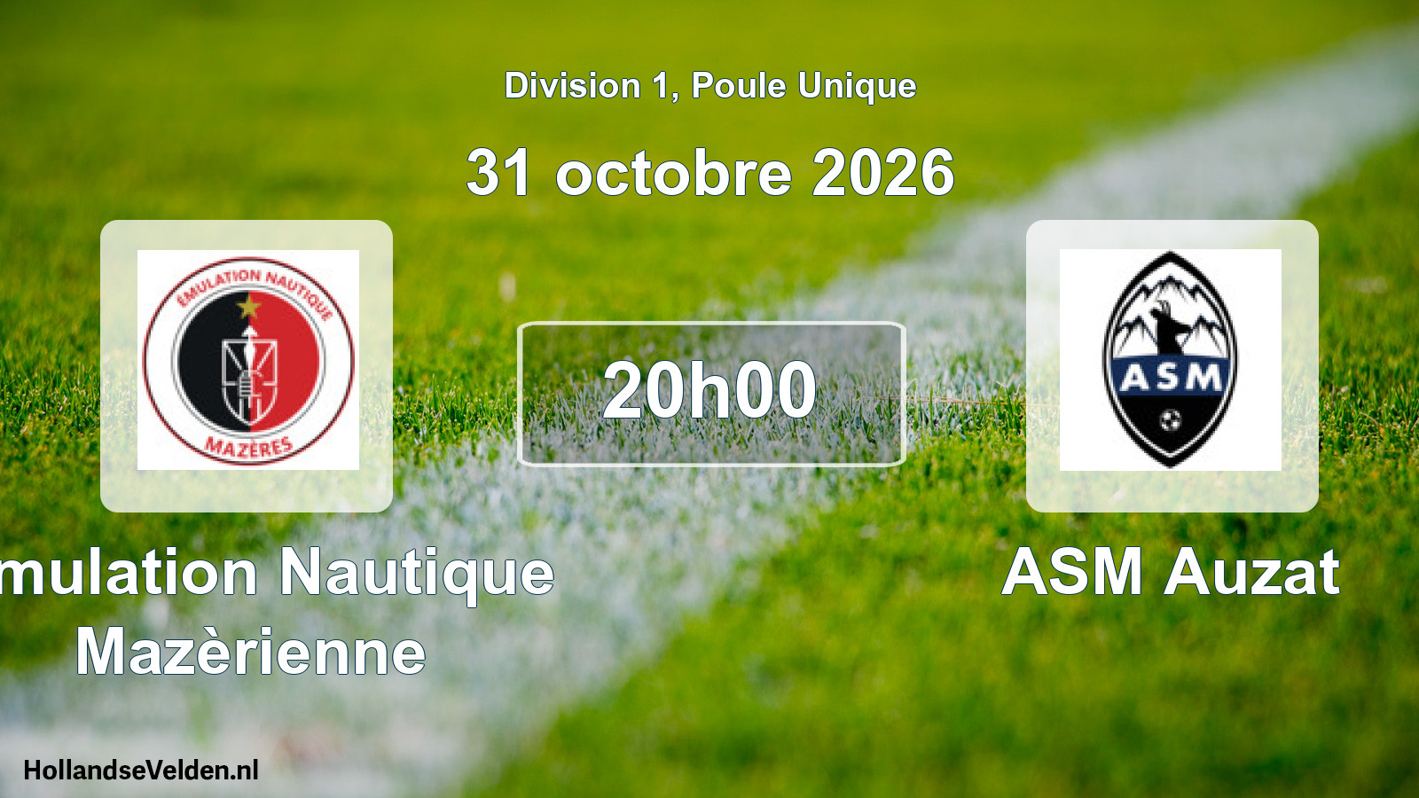 Scheduled Match: Émulation Nautique Mazèrienne - ASM Auzat (31 October 2026)