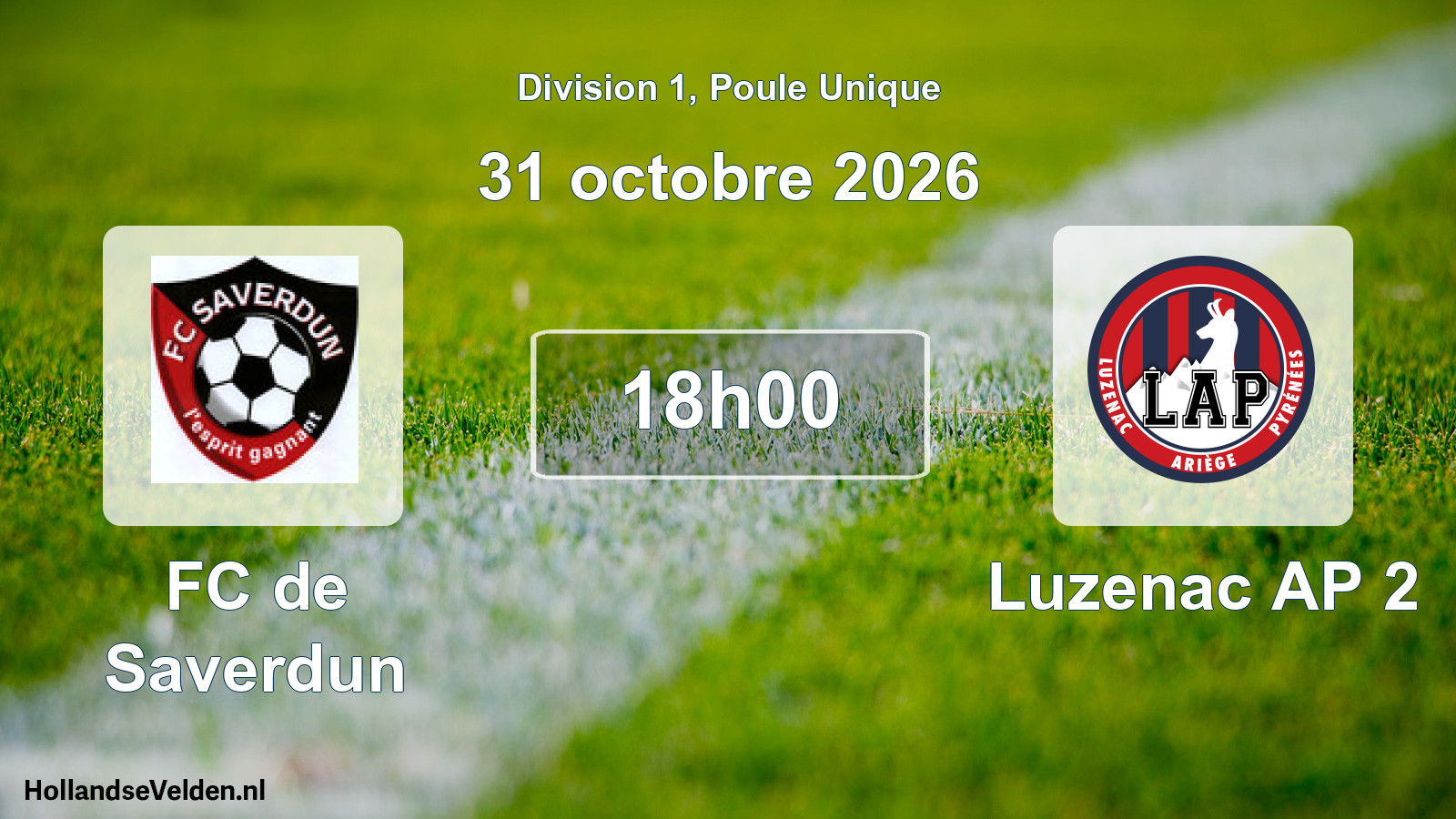 Scheduled Match: FC de Saverdun - Luzenac AP 2 (31 October 2026)