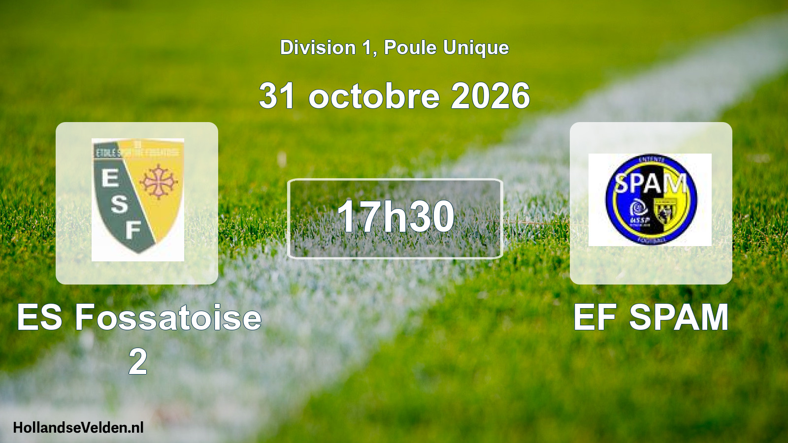 Match programmé: ES Fossatoise 2 - EF SPAM (31 octobre 2026)