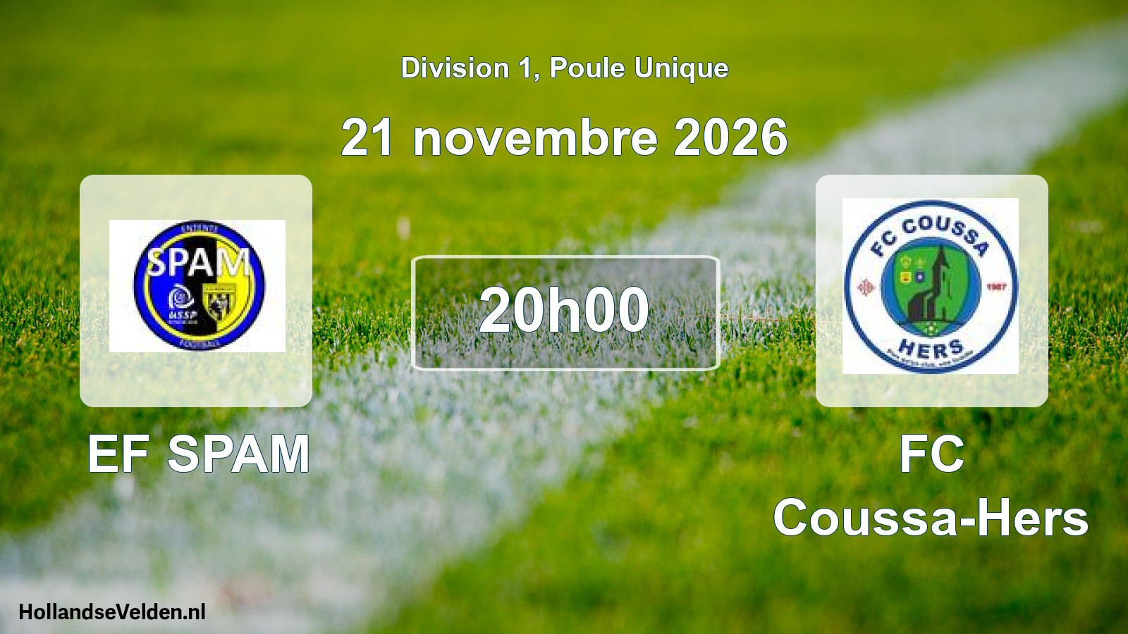 Match programmé: EF SPAM - FC Coussa-Hers (21 novembre 2026)