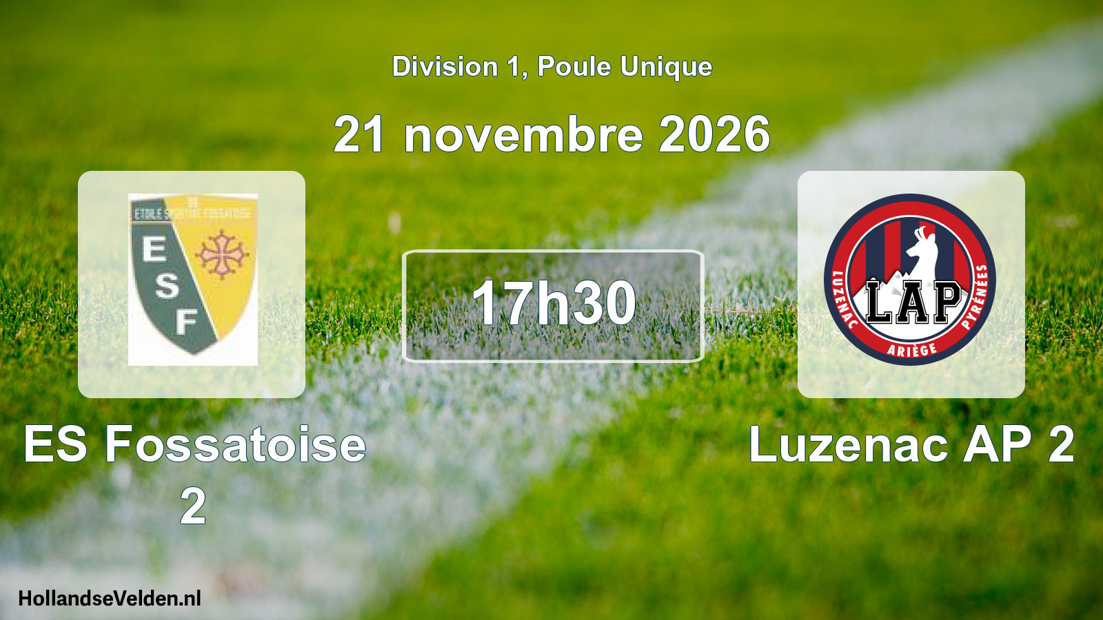 Match programmé: ES Fossatoise 2 - Luzenac AP 2 (21 novembre 2026)